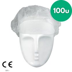 [100u] Bouchons polypropylène à usage unique avec visière