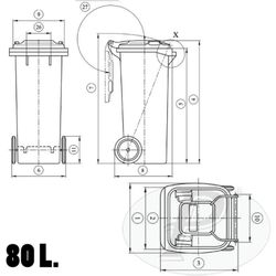 Contenedor 80 litros para residuos