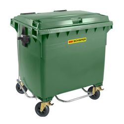 Contenedores grandes 4 ruedas verde 1.100 litros