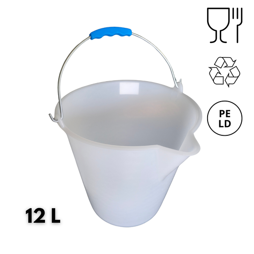 Cubo blanco con boquilla y asa