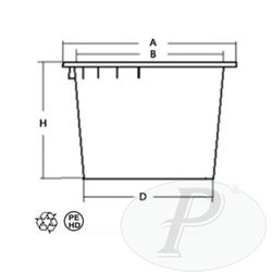 Cubo de gran capacidad blanco