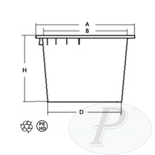 Cubo de gran capacidad blanco