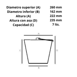 Seaux de 8 litres avec anse en métal