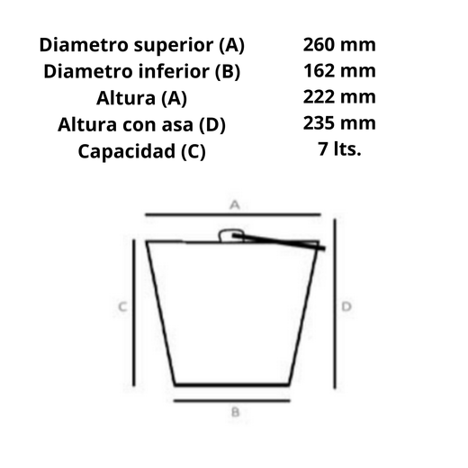 Seaux de 8 litres avec anse en métal
