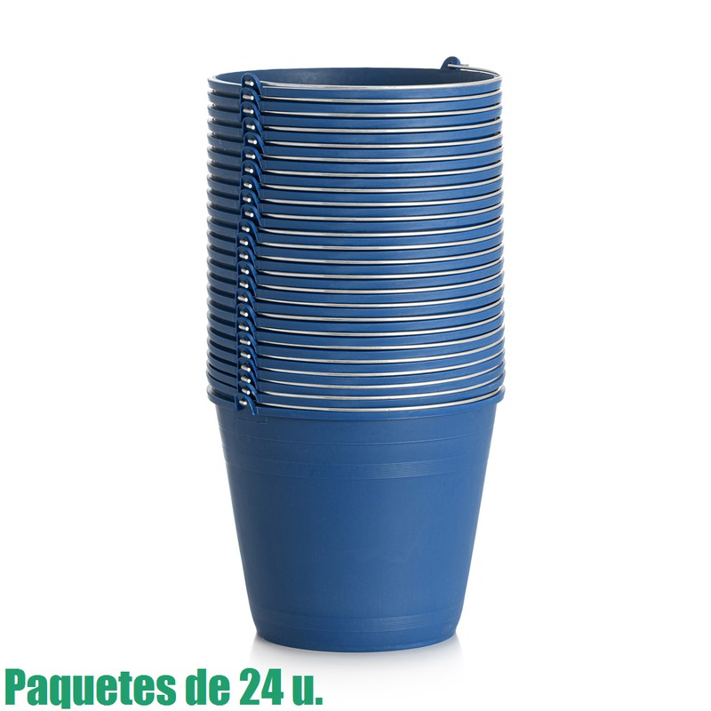 Cubo de Plástico, Con Asa de Metal, Capacidad de 6, 8, 12 o 16 L, Color  Azul, Cubo Multiusos para el Hogar