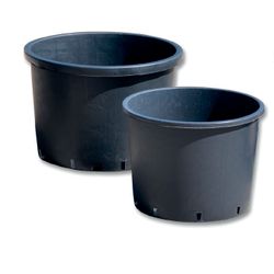 Grandes baldes pretos para plantas de 500 L