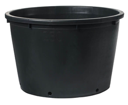 Grandes baldes pretos para plantas de 500 L