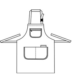Tablier avec fermeture éclair dans la poche poitrine