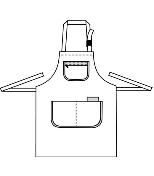 Tablier avec fermeture éclair dans la poche poitrine