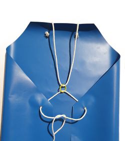 Davantals resistents de color blau