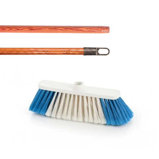 Escombra Celinda + mànec de fusta blau 120cm