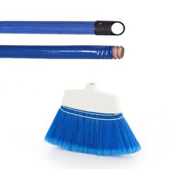 Escoba de fibras gruesas Mimosa + mango azul de madera 120 cm