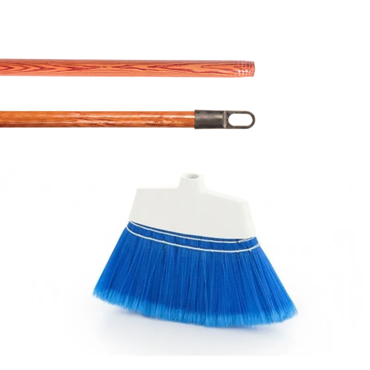 Escombra de fibres gruixudes Mimosa + mànec blau de fusta 120 cm