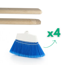 Escoba de fibras gruesas Mimosa + mango de madera 135 cm