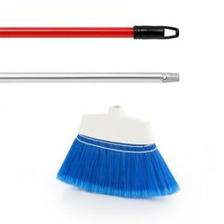 Escoba de fibras gruesas Mimosa + Mango metálico rojo 140cm