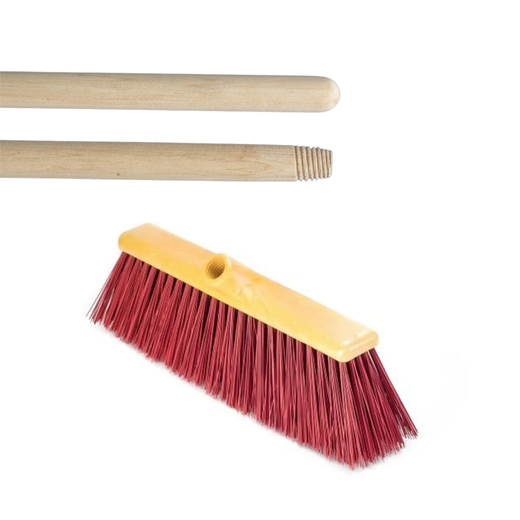 Escoba Universal de fibras suaves 40 cm + mango de madera de 120cm