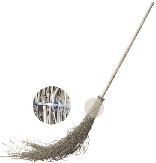 [5 u] Vassouras de bambu para interior e exterior