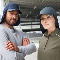 Gorra de 6 paneles con protector de nuca extra largo