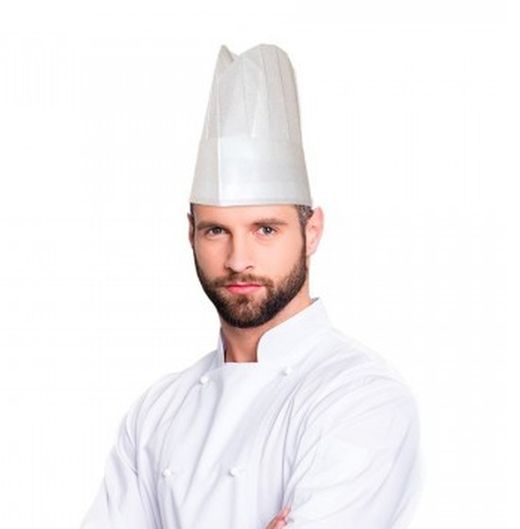 Gorro de cocinero ajustable de un solo uso - 100u