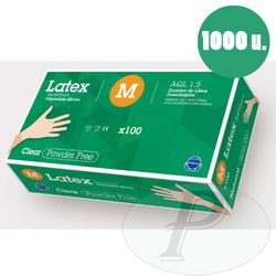 Guantes de látex blancos sin polvo - 1000u