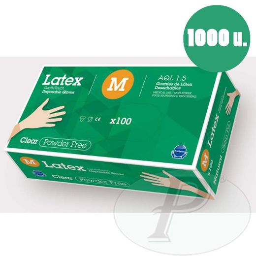 Guantes de látex blancos sin polvo - 1000u