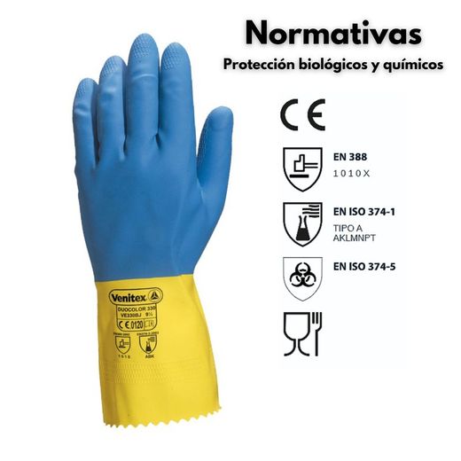 12 parells - Guants bicolor de neteja de làtex flocats