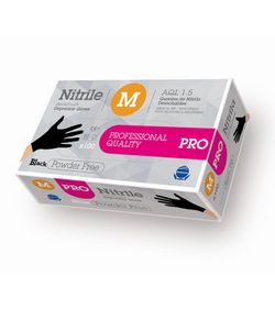 [100u] Guantes de nitrilo negros 5.0g desechables