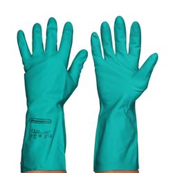 [1 par] Guantes de nitrilo verdes flocados