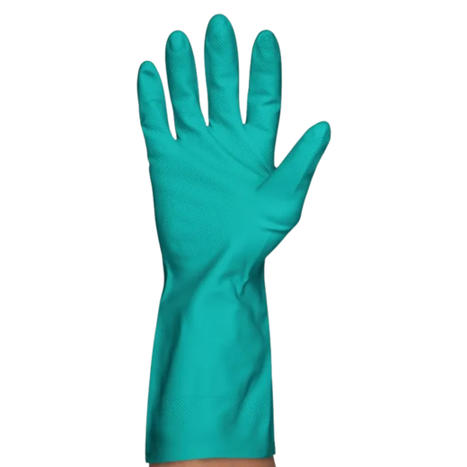 [1 par] Guantes de nitrilo verdes flocados