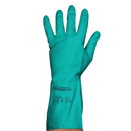 [1 par] Guantes de nitrilo verdes flocados