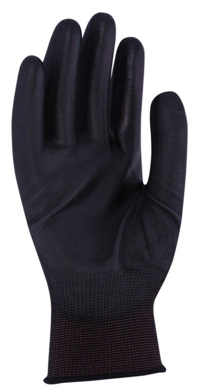 [12 pares] Guantes de poliuretano nylon negros 3L