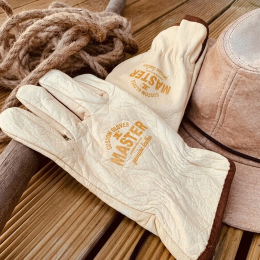 [12 paires] Gants de protection en cuir grainé beige