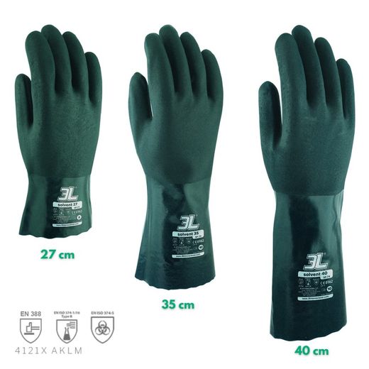 [12 parells] Guants químics de PVC amb suport cotó 3L - 12u