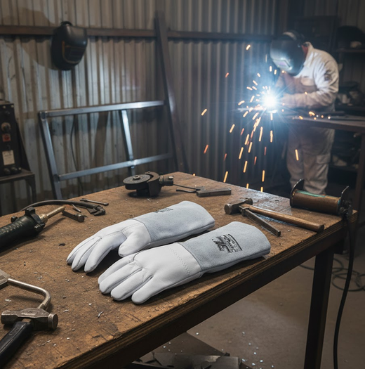 Luvas de soldagem de couro granulado extra-flexíveis CLEVER N - [1 par]