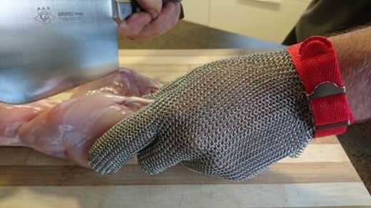 Luvas de malha de aço ajustáveis econômicas