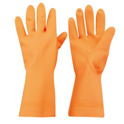 [10 pares] Guantes látex neopreno naranja flocados