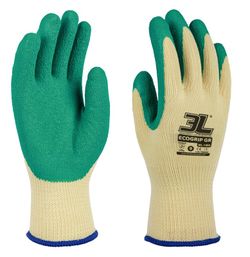 12 pares - Guantes látex sobre soporte algodon Ecogrip
