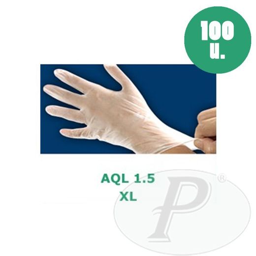 Guantes látex un solo uso XL empolvados - 100u