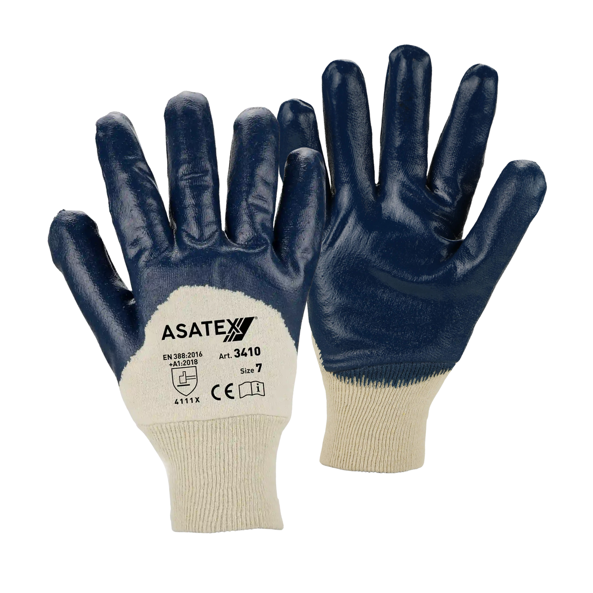 [12 pares] Guantes nitrilo pesado recubrimiento en palma y dedos 10