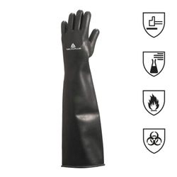Gants de sablage en latex noir [1 paire]