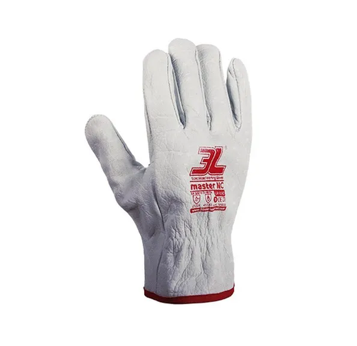 Guants pell flor amb rivet vermell