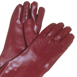 [10 parells] Guants vermells de PVC amb suport de 36 cm