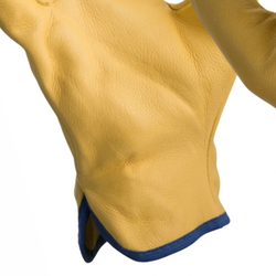 1 par - luvas amarelas de couro de flor integral