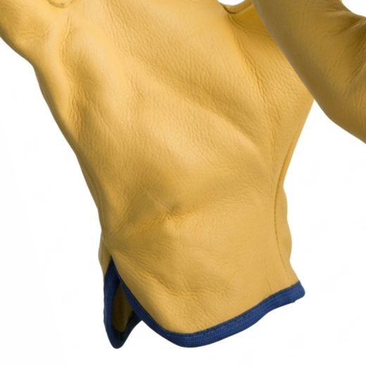 1 par - luvas amarelas de couro de flor integral