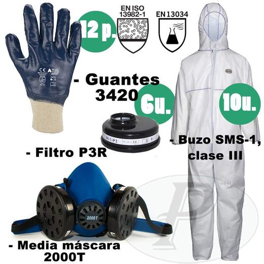 Kit de protección para trabajar con amianto