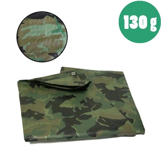 Lona camuflaje impermeable 130g con ojales