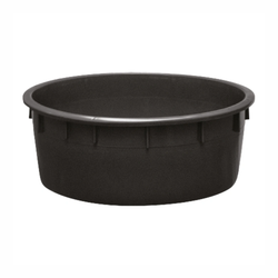 Grandes potes de plástico preto
