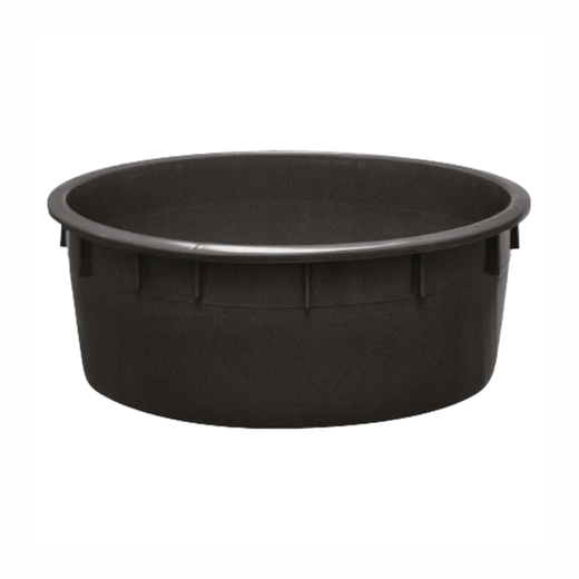 Grandes potes de plástico preto