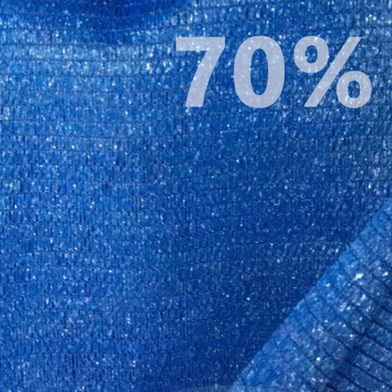 Malla de sombreo a medida 70% ocultación Azul — Planas