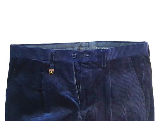 Pantalon en velours côtelé bleu marine ou vert